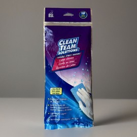 BSI-Bath Solutions 10 PACK LATEX DISPOSABLE GLOVES CLEAN TEAM SOLUTIONS SINGLE USE BSI BRAND NEW