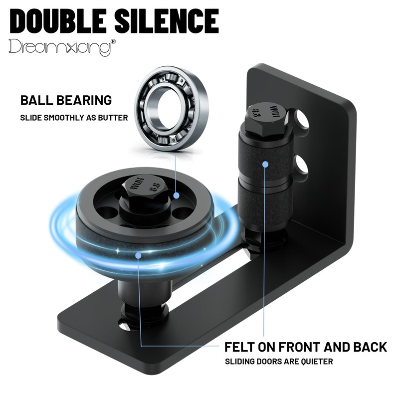Dreamxiang Sliding Barn Door Floor Guide, Wall Mount Stay Roller