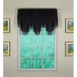 Today's Curtain Emelia Original Voile Ascot 25", Black, 40" W x 25" L