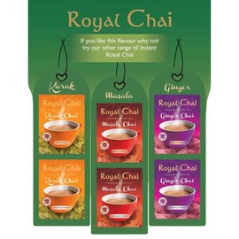 Tea Bags & Drinks with Royal Chai ELaichi Chai Unsweetened (10 Cups) 180g - 1 Pack | Just Add Hot Water, Premium Instant Tea, An Aromatic Tea Infused with Cardamom.