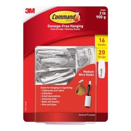 Medium Wire Hooks 16 Hooks 20 Strips