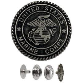H&K - Botones a presión en el antiguo Cuerpo de Marines de Estados Unidos, 5 juegos incluidos, línea de alta calidad 24 juego de broches de cuero para mejorar el aspecto de cinturones de cuero para hombres, chalecos y chaquetas de cuero, gran adición al 