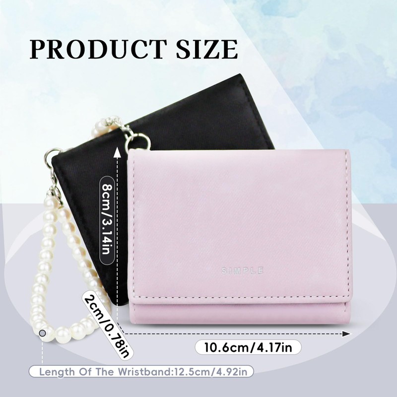 MultiValue Small Womens Wallet, Pearl Pendant Slim Wallet Trendy Velvet
