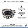 CTM Girl's Studded Star Western Style Belt, Small, Black