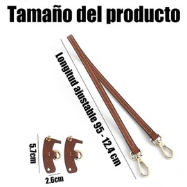 Wzenclave Marrón y Negro, con Hebillas Doradas, Accesorios de Reemplazo como Bolsos para Llevar, Billeteras, Bolsos, Etc, y Muy Versátil (Marrón) ﻿