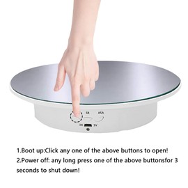 CDIYTOOL Rotating Display Stand, Electric Rotating Turntable 90-180-360 Degree Rotating Platform for Display Jewelry, Watch, Digital Product