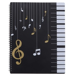 Sheet Music Folder Waterproof 20 Pages Spiral-Bound A4 Sheet Music Storage Paper Folder for Musicians Student Documents Supply(Assorted Color)