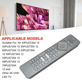 TV Voice Remote Control for 43PUS7354 12 50PUS7354 12 55PUS7354 12 65PUS7354 12 43PUS7304 12 50PUS7304 12 4K UHD LED TV