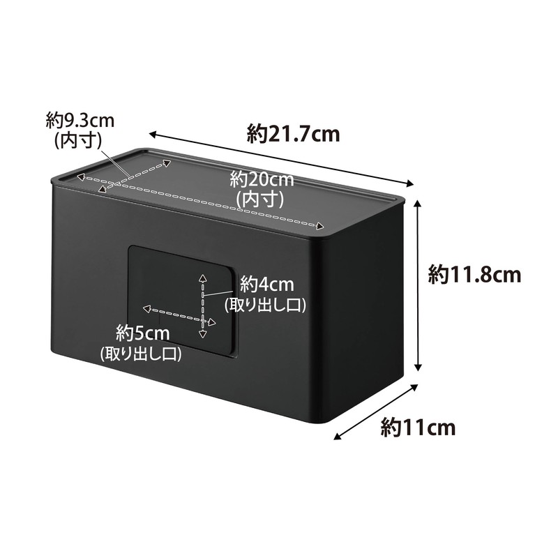 Yamazaki 2041 Double-Sided Compact Tissue & Wet Sheet Case, Black,