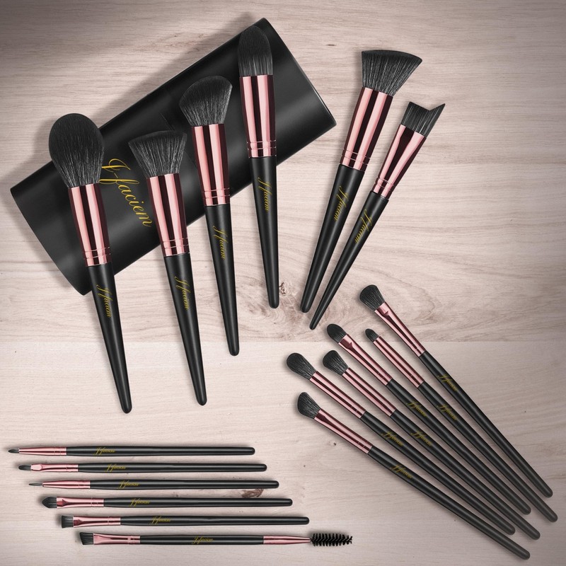 J-Faciem 18 Pcs Premium Synthetic Foundation Powder Brush Set -