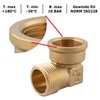 Brass Elbow, 1/2 Inch, Female and Male Thread, Threaded Fitting,
