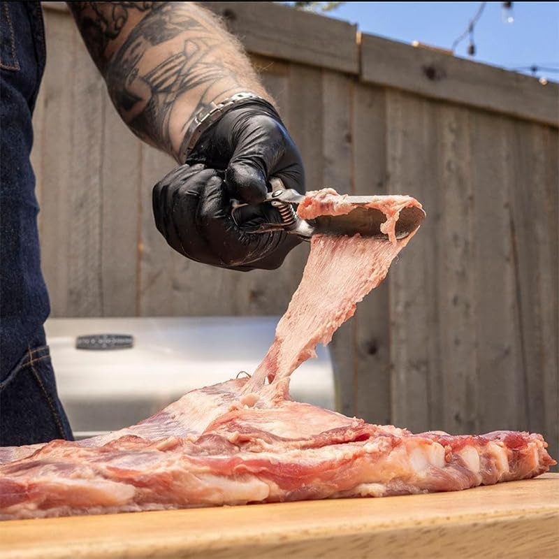 Stainless Steel Rib Membrane Removal Tool - BBQ Rib Skinner