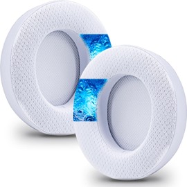 Upgrade Oval Shape Virtuoso XT Cooling Gel Earpads for Virtuoso RGB Wireless, Virtuoso RGB Wireless XT, Virtuoso Wireless SE | Enlarged Bigger Inner Hole (Cooling Gel Mesh White)