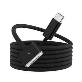 Amavasion 140W USB-C to Magnetic 3 Cable 6.6Ft, Compatible with MacBook Pro (14/16-inch, 2023), MacBook Pro (14/16-inch,2021), MacBook Air (13/15-inch, 2024/2022), MacBook Air (2023)-Black