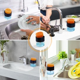 OENUASG OENUASG Soap Dispenser & Sponge Holder Compatible with Scrub Daddy Sponges - Kitchen Sink Pump Dispenser, Instant Refill, White
