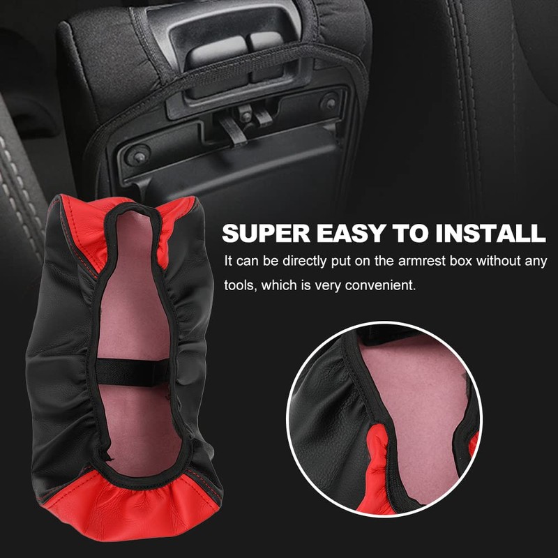 sportuli Center Console Cover Anti-Scratch Leather Armrest Cover Replace for