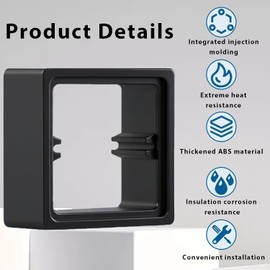 Single Socket Spacer,20mm 2PCS White Light Switch Spacer - 86-Type Pattress Box Extenders with 2 Bolts & 1 Screwdriver,for Lush Mount Back Pattress Box Height Increase (Grey,20MM)