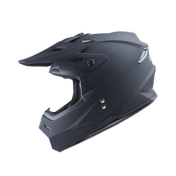 1Storm Adult Black Motocross Helmet BMX MX ATV Dirt Bike Helmet Racing Style HF801