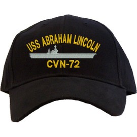 USS Abraham Lincoln CVN-72 Embroidered Baseball Cap - Black