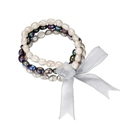 Valero Pearls Women's Bracelet with Baroque Freshwater Cultured Pearl Approx. 7.0-8.0 mm Pearl Bracelet Set of 3