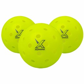 Xowak Ace Flight 40 Pickleball Balls - Proprietary Polythene Blend with 40 Laser Cut Holes, Consistent Bounce & Spin, Neon Green, USAPA Approved, Outdoor Play, Pack of 3