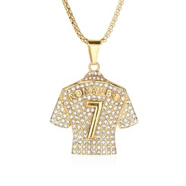 1 Piece Of No. 7 Jersey Necklace, Jersey Pendant Necklace, Diamond No. 7 Necklace, Hip-Hop Collarbone Chain, Fashionable And Versatile Jewelry, Gift For Ball Game Lovers