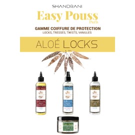 Shandrani Easy Pouss Paris Natural Aloe Locks Restoring and Activating Serum to Help Repair Stengthen Moisturise and Protect Hair Fibres, and Soothes Itchy Scalp 250 ml