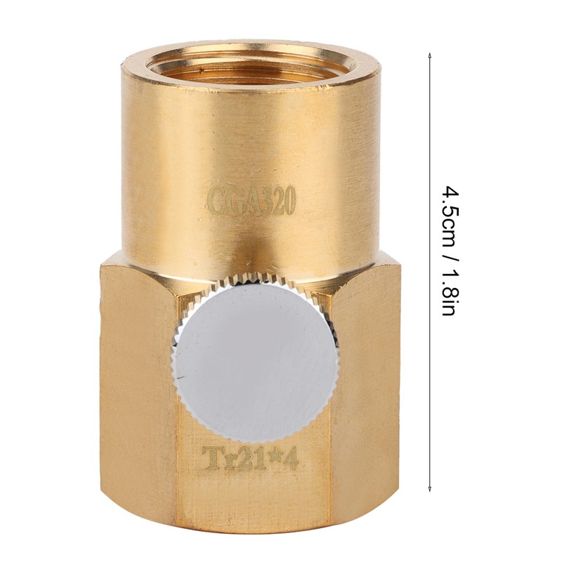 TR21-4 to CGA320 Brass Soda Bottle Adapter CO2 Fill Valve