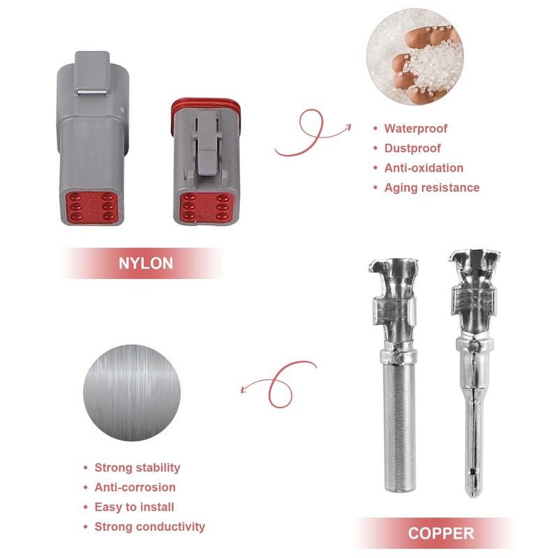 Geieold 140pcs Deutsch DT Series Waterproof Cable Connection Kit DT06-2/3/4/6S