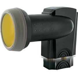 Schwaiger 714371 Digital Premium Quad LNB (Charcoal) for Two Participants with Sun Protect and Pull-Out Weather Protection, Gold-Plated Connectors for the Highest Quality (Full HD, 3D, Ultra HD / 4K)