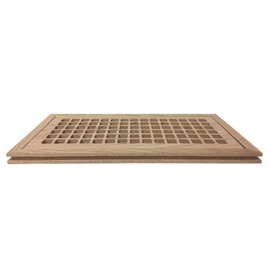 Red Oak Hardwood Floor Register, 6 x14 Inch by Cape Cod Air Grilles, Flush Mount with Frame, Eggcrate Style, Unfinished, Premium Wood Vent Cover