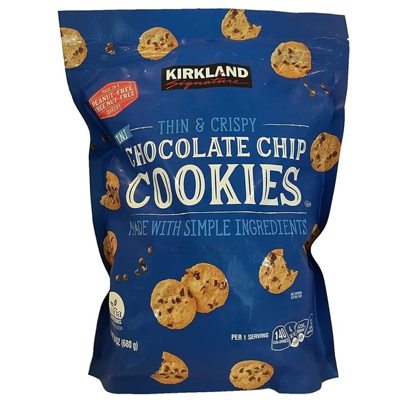 Kirkland Signature Thin & Crispy Mini Chocolate Chip Cookies, 24 Ounce