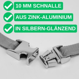 Your Day Mate Buckles, Silver, Zinc Aluminium, Click Fastener Buckle, Repair Backpack Buckle, Replacement Bag Buckle, Strap Buckle, Backpack, Buckle Strap, 10mm 2pcs