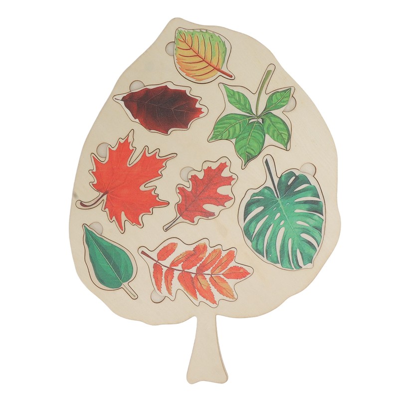 Wooden Leaf Shaped Puzzle Children Party Funny Jigsaw Puzzles Educational
