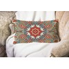 Paisley Flower Throw Pillow Cover Traditional Ethnic Floral Red Teal