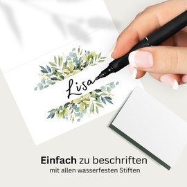 ZETTMANN® Pack of 50 Premium Place Cards for Weddings, Schön dass du da bist, 85 x 55 mm, Place Cards, Wedding Name Cards, Birthday Confirmation Decoration Place Cards