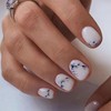 IMSOHOT Press on Nails Short Square Fake Nails White Glossy