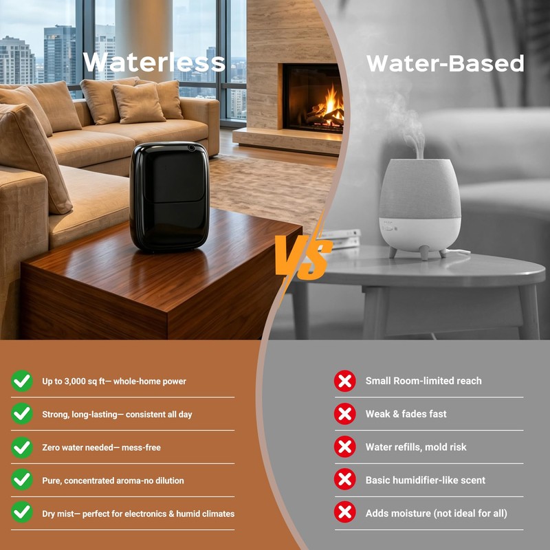 Waterless Essential Oil Diffuser — 3000sq.ft Smart Scent Air Machine