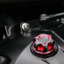 MC MOTOPARTS T-Axis Red CNC Oil Filler Cap Compatible with YZF R1 R1M R1S 15 16 17 18 YZF R3 1000 YZF R6 17 18 19 20 21 22
