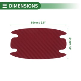 Motoforti Universal Car Door Handle Cup Cover Protection Film Reflective Stickers Anti-Scratch, PVC, Wine Red 1 Set