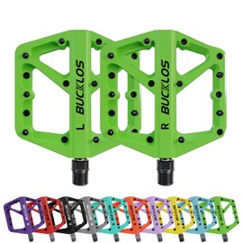 AEYINO MTB Pedals Flat Mountain Bike Pedals Road Bike Large Platform Nylon Non-Slip Pedal for Adult Bicycle Gravel Bike/Hybrid Bike 9/16"