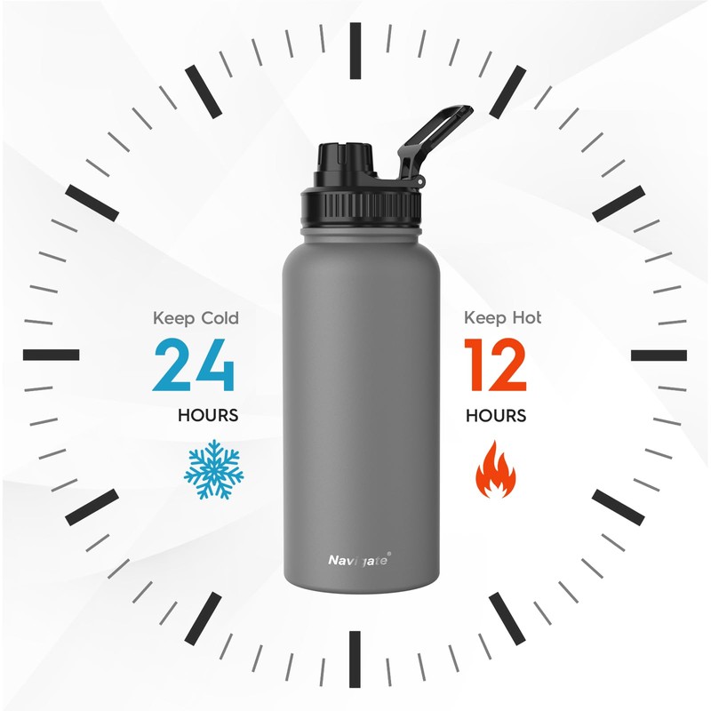 Navigate 32 oz Stainless Steel Insulated Water Bottle,Double Walled Leak