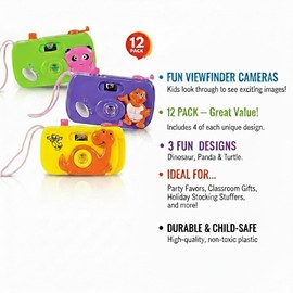 ArtCreativity Kids Camera Toy Set with Images in Viewfinder (12PCs) Pretend Play for Toddlers, Great for Birthday Party Favors for Kids 3-5, Goody Bags Birthday Gifts, Goody Bag Stuffers