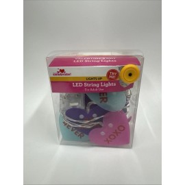 Unbranded New 6ft Multicolor Conversation Hearts String Lights Battery Operated Indoor Use