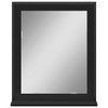 vidaXL Bathroom Mirror with Shelf - Engineered Wood, Black, Wall-Mounted,