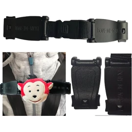 Escape Me Not - Car Seat Anti Escape Harness Chest Clip, Monkey Design - Helps Prevent Children Taking Their Arms Out of The Straps - No Threading Required, Universal Fit