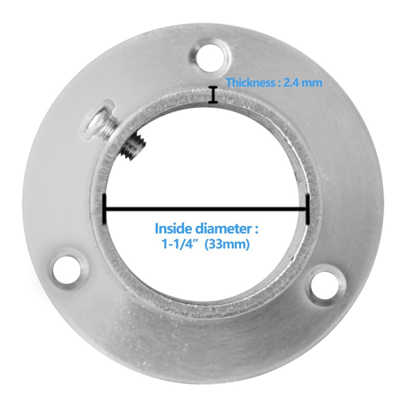 YIDU69Q 8 Pcs Stainless Steel Pole Sockets Fit OD 1-1/4"