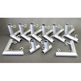 VANTA SPORTS Triple 10' DIY Powder Coated Rust Resistant 10 Piece Golf Frame Corner Kit Fittings with Threaded Eye-Bolts