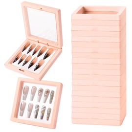 Noverlife 10PCS Press On Nail Packaging Boxes, Premium Clear Floating Display Nail Storage Box, PE Film Nail Packaging Cases for Press on Nail Display False Nails Tips Nail Salon Jewelry Earrings