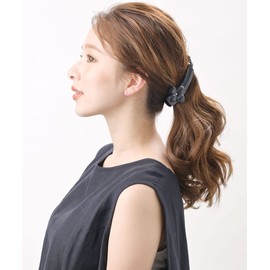 VingTAINE Banana Clip, Flower Enamel, Stone, Point, Flower Hair Accessory, H7567-NY-